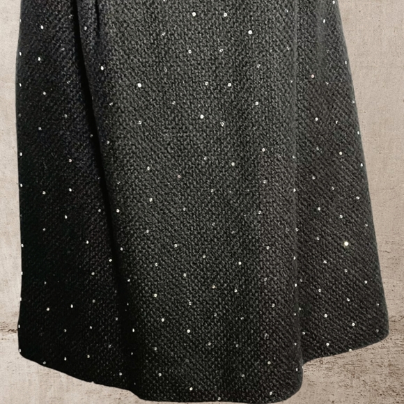INC Black Tweed Vintage Glamour Sequin Embellished Wool Dress - Picture 7 of 9